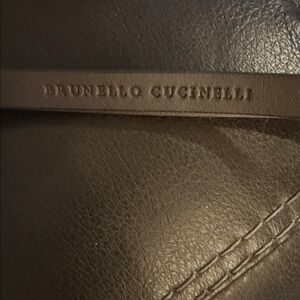Brunello Cucinelli textured metal muted silver zipper pouch